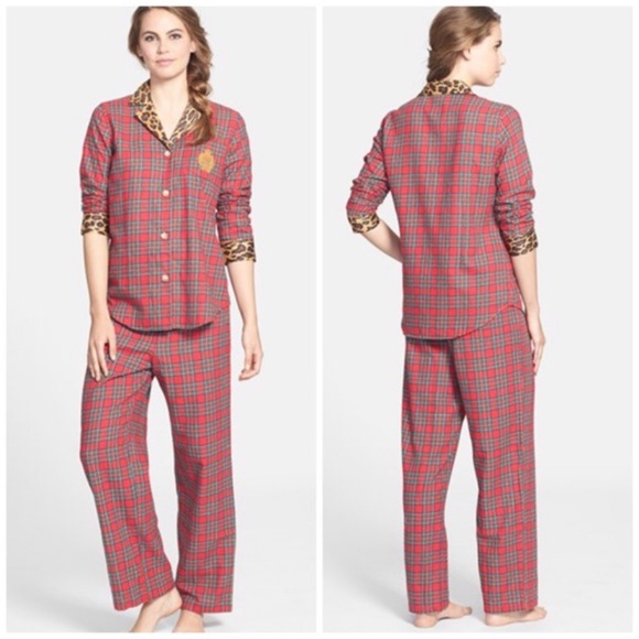 Lauren Ralph Lauren | Contrast Trim Monogram Plaid Pajama Set